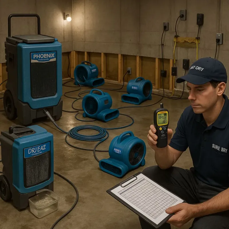 Structural Drying and Dehumidification process in Clayton, CA
